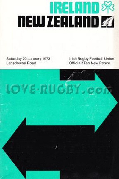 1973 Ireland v New Zealand  Rugby Programme